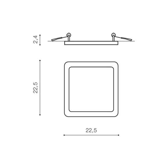 Slim Square LED fürdőszobai süllyesztett lámpa Azzardo AZ-4331 Slim Square LED fürdőszobai süllyesztett lámpa Azzardo AZ-4331