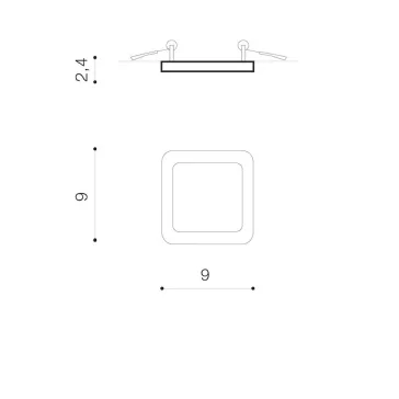   Slim Square LED fürdőszobai süllyesztett lámpa Azzardo AZ-4375