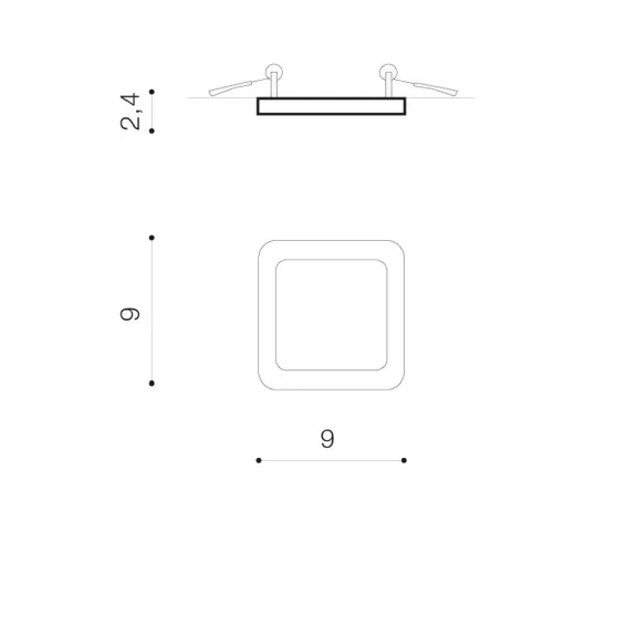 Slim Square LED fürdőszobai süllyesztett lámpa Azzardo AZ-4375 Slim Square LED fürdőszobai süllyesztett lámpa Azzardo AZ-4375