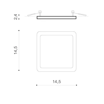   Slim Square LED fürdőszobai süllyesztett lámpa Azzardo AZ-4378