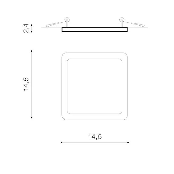 Slim Square LED fürdőszobai süllyesztett lámpa Azzardo AZ-4378 Slim Square LED fürdőszobai süllyesztett lámpa Azzardo AZ-4378