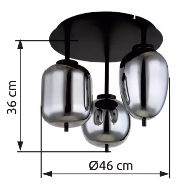 Blacky mennyezeti lámpa Globo -15345-3D-