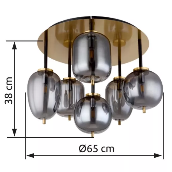 Blacky I mennyezeti lámpa Globo -15345-6DMM- Blacky I mennyezeti lámpa Globo -15345-6DMM-