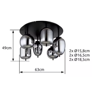 Blacky mennyezeti lámpa Globo -15345-6D-