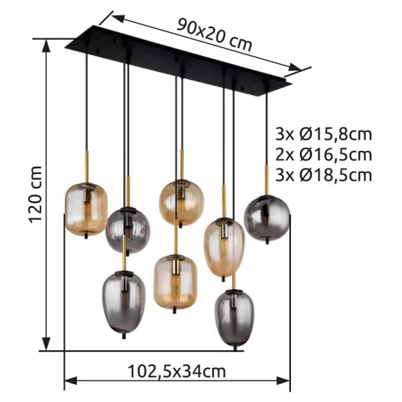 Blacky függeszték Globo -15345-8A-