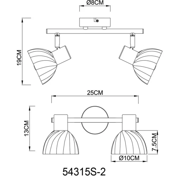 Zachery spot lámpa Globo -54315S-2-