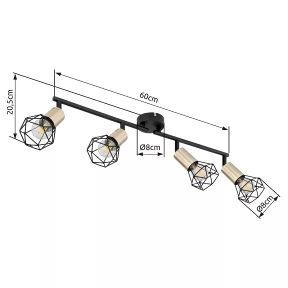 Xara I spot lámpa Globo -54802S-4AB- Xara I spot lámpa Globo -54802S-4AB-