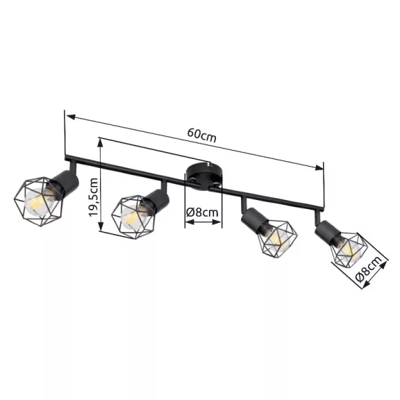 Xara I spot lámpa Globo -54802S-4- Xara I spot lámpa Globo -54802S-4-
