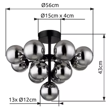Grappy mennyezeti lámpa Globo -56143-13D-