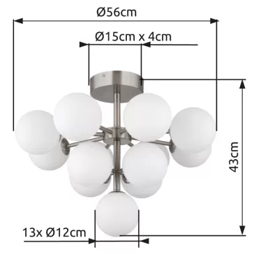 Grappy mennyezeti lámpa Globo -56143-13ND-
