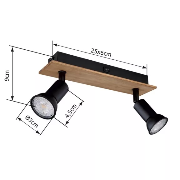 Drew spot lámpa Globo -57998-2W- Drew spot lámpa Globo -57998-2W-