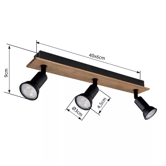 Drew spot lámpa Globo -57998-3W- Drew spot lámpa Globo -57998-3W-