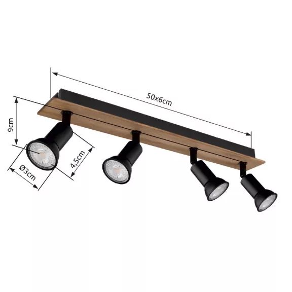 Drew spot lámpa Globo -57998-4W- Drew spot lámpa Globo -57998-4W-