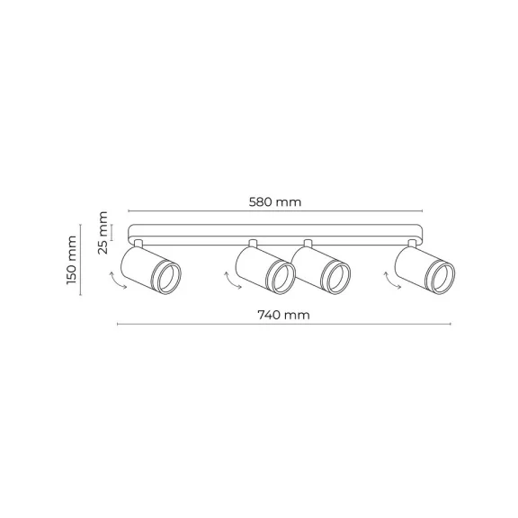 Jet mennyezeti lámpa TK Lighting 6917 Jet mennyezeti lámpa TK Lighting 6917