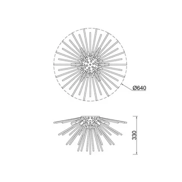 Urchin mennyezeti lámpa Zuma Line ZU-C0491-06B-F7DY